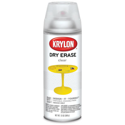 Krylon Dry Erase - Front of spray can of Clear Dry Erase

