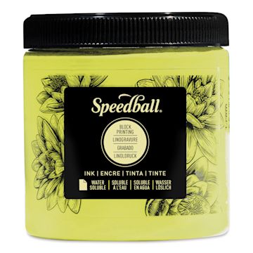 Open in modal - Speedball Water-Soluble Block Printing Ink - Fluorescent Yellow, 8 oz