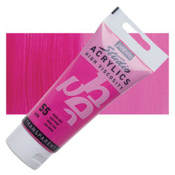 Pebeo High Viscosity Acrylics - Azo Pink, 100 ml, Swatch with Tube