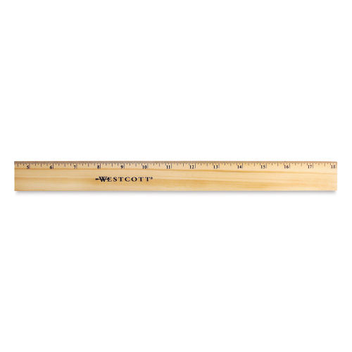 Westcott Wood Ruler with Single Metal Edge, 18 (05018)