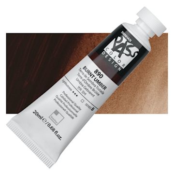Open in modal - ShinHan Pass Colors Opaque Watercolor Tube - Burnt Umber, 20 ml tube and swatch