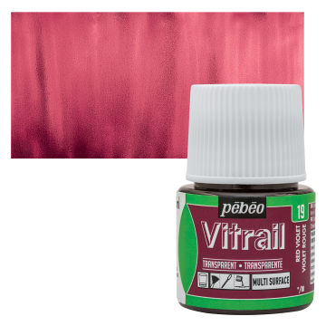 Pebeo Vitrail Paint - Red Violet, 250 ml bottle