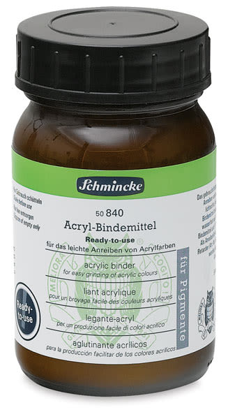 Schmincke Ready-to-Use Acrylic Binder - Front of bottle shown
