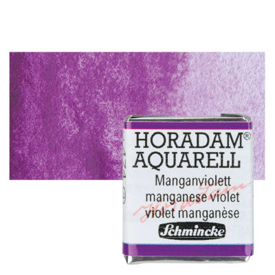 Schmincke Horadam Aquarell Artist Watercolor - Manganese Violet, Half Pan with Swatch