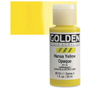Golden Fluid Acrylics - Hansa Yellow Opaque, 1 oz bottle