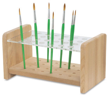 Kids' Brush Holder - Slight angle view with several brushes stored upright
