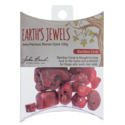 John Bead Earth Jewels Bead Assortment - Red Bamboo Coral, Dyed, 100 g