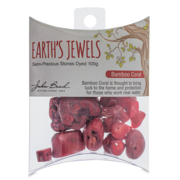 John Bead Earth's Jewels - Front view of package of Red Bamboo Coral Beads