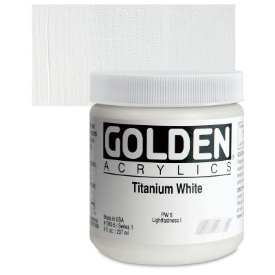 Golden Heavy Body Artist Acrylics - Titanium White, 5 oz Tube