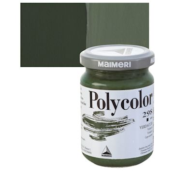 Open in modal - Maimeri Polycolor Vinyl Paint - Verdaccio, 140 ml, Jar and swatch