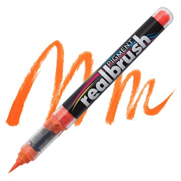 Open in modal - Karin Realbrush Pigment Marker - Mango, swatch and marker