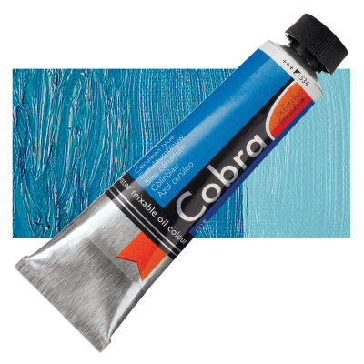 Royal Talens Cobra Water Mixable Oil Color - Cerulean Blue, 40 ml tube