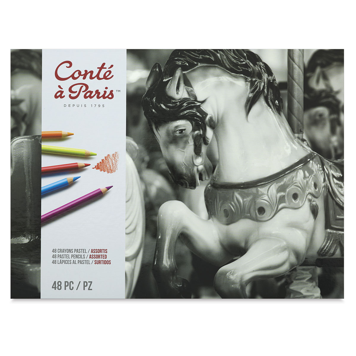 Conte Crayons in Plastic Box, Bistre Sepia, Pack of 12