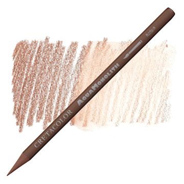 Open in modal - Cretacolor Aqua Monolith Woodless Watercolor Pencil - Chestnut Brown pencil and swatch
