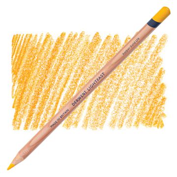 Open in modal - Derwent Lightfast Colored Pencil - Amber Gold pencil and swatch