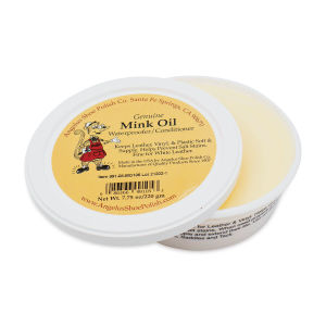 Angelus Mink Oil Paste - 7.75 oz, Tub (Lid off)