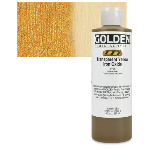 Golden Fluid Acrylic - Transparent Yellow Iron Oxide 4 oz.