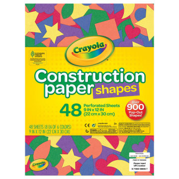 Crayola Construction Paper Shapes - Front of 48 sheet package
