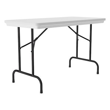 Open in modal - Correll Plastic Resin Folding Table - 24" x 48", Granite, Fixed Height