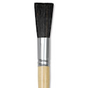 Dynasty Red-Letter Black Bristle Brush - Oval Sash, Long Handle, Size 4
