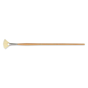 Raphaël D'Artigny Interlocked White Bristle Brush - Fan, Long Handle, Size 8
