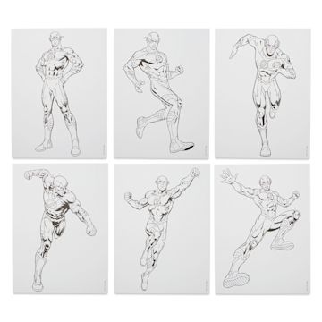 Open in modal - Spectrum Noir DC Heroes and Villains Pro Fan Art Markers - Flash, six line art sheets