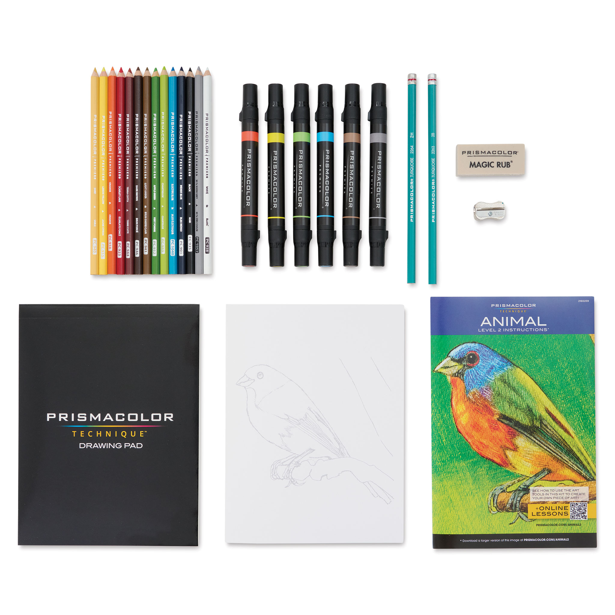 Prismacolor Technique Drawing Set, Level 2 Color & Style, 27-Piece Animal  Drawing Set 