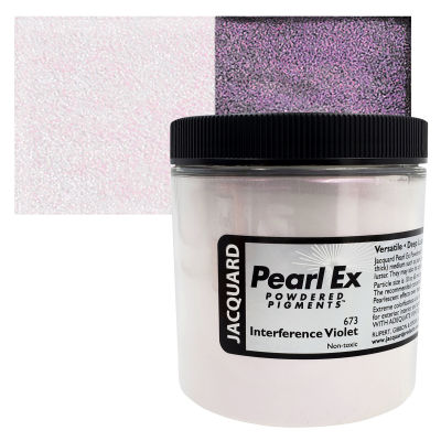Jacquard Pearl-Ex Pigment - 4 oz, Interference Violet, Jar with Swatch