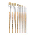 Da Vinci Junior Synthetic Bristle Brushes - Short Handle, Flat, Set of 8