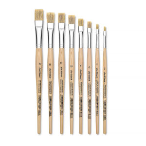 Da Vinci Junior Synthetic Bristle Brushes - Flat, Set of 8
