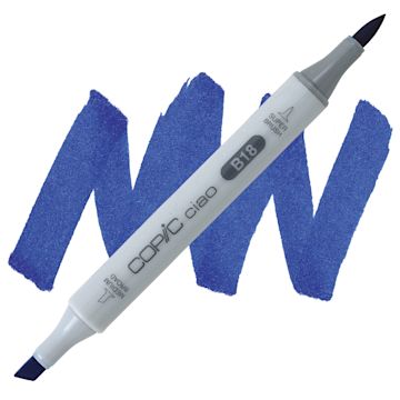 Open in modal - Copic Ciao Double Ended Marker - Lapis Lazuli B18 marker and swatch