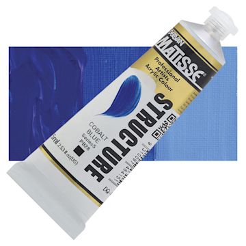 Open in modal - Matisse Structure Paint - Cobalt Blue, 75 ml tube and swatch