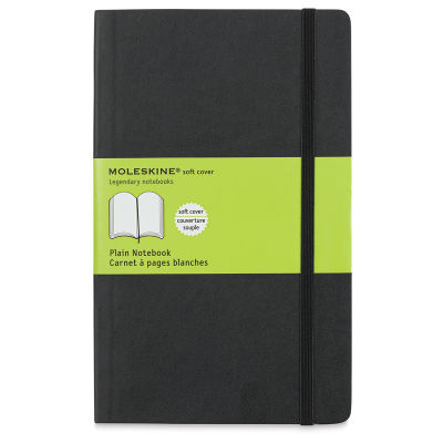 Moleskine Classic Soft Cover Notebook - Black, Blank, 8-1/4" x 5"