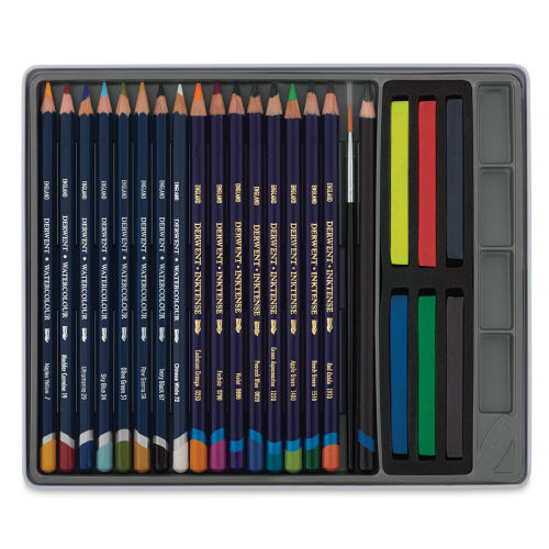 Derwent Pastel Pencils Collection Tin Set of 24 - Assorted Colors