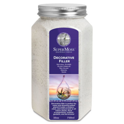 SuperMoss Decorative Sand - Front of 25 oz Jar of White Sand
