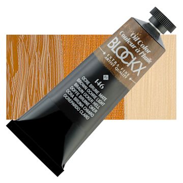 Open in modal - Blockx Artist Oil Color - Brown Ochre Light, 35 ml Tube and swatch