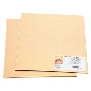 Open in modal - Aitoh Gold Paper Shikishi Boards - 9-1/2" x 10-3/4", Pkg of 2, with packaging label