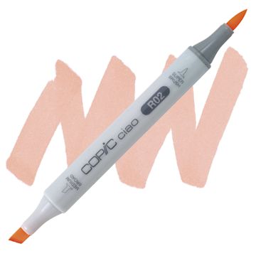 Open in modal - Copic Ciao Double Ended Marker - Rose Salmon R02 marker and swatch