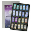 Richeson Soft Handrolled Pastels - Mid Tones 2, Set of 20