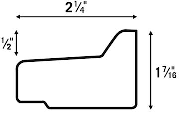 Open in modal - Fredrix Heavy Duty Pine Stretcher Bars - Diagram showing profile dimensions
