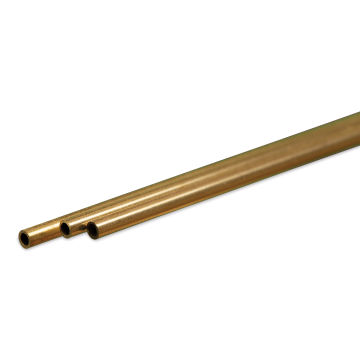 K&S Metal Tubing - Brass, Round, 3/32" Diameter, 12", Pkg of 3