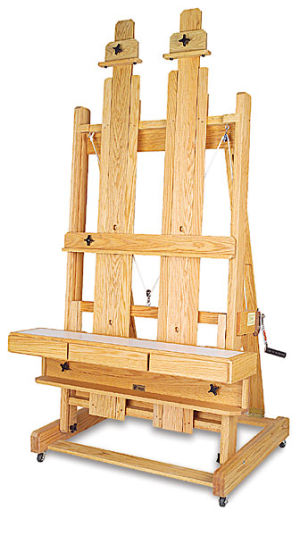 Best Abiquiu Deluxe Studio Easel - Right angle with retracted double masts and melamine tray with drawers