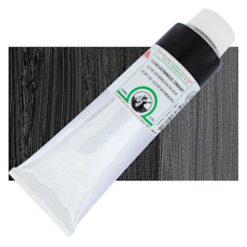 Open in modal - Old Holland Classic Oil Color - Scheveningen Intense Black, 225 ml tube and swatch