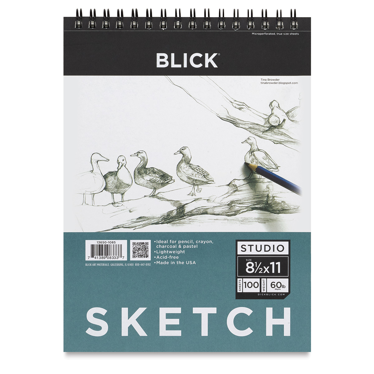 Blick Studio Sketch Pad - 8-1/2 inch x 11 inch, 100 Sheets, Size: 8-1/2 x 11, 100 Sheets