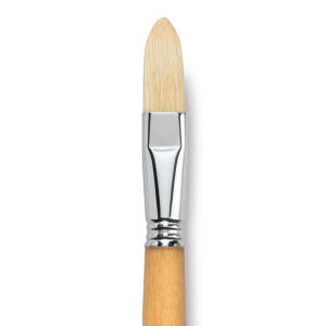 Escoda Clasico Chungking White Bristle Brush - Long Filbert, Long Handle, Size 18