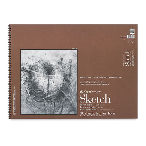 Strathmore 400 Series Sketch Pad - 18 x 24, Spiral Bound, Top, 30 Sheets