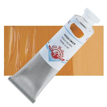 Open in modal - Old Holland New Masters Classic Acrylic Paint - Gold Ochre, 60 ml tube and swatch