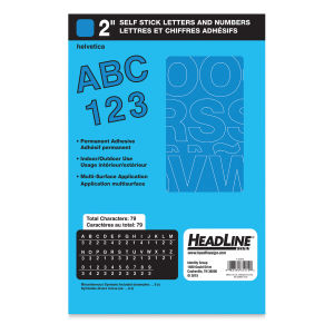 Headline Vinyl Letters and Numbers – 2” Letters and Numbers, Helvetica, Blue