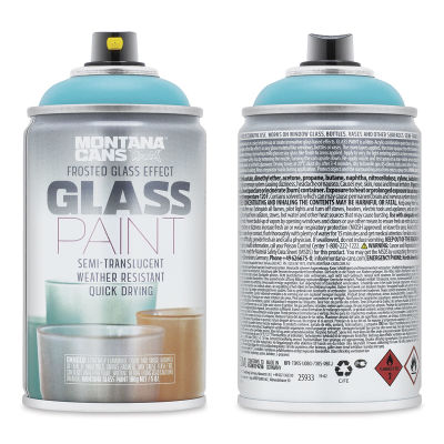 Montana Glass Spray Paint - Teal (Front and back of spray can)