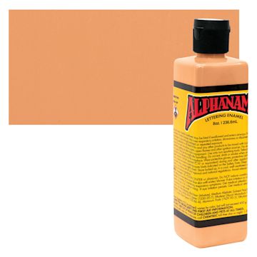 Open in modal - Alpha6 Alphanamel Lettering Enamel - Orange Sherbert, 236.6 ml - Bottle and Swatch
